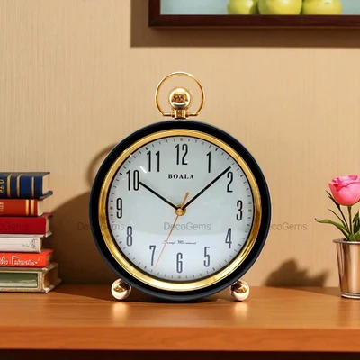 Classic Elegant Table Clock (Black)- 17421