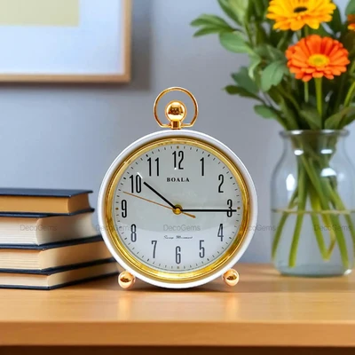 Classic Elegant Table Clock (White)- 17421